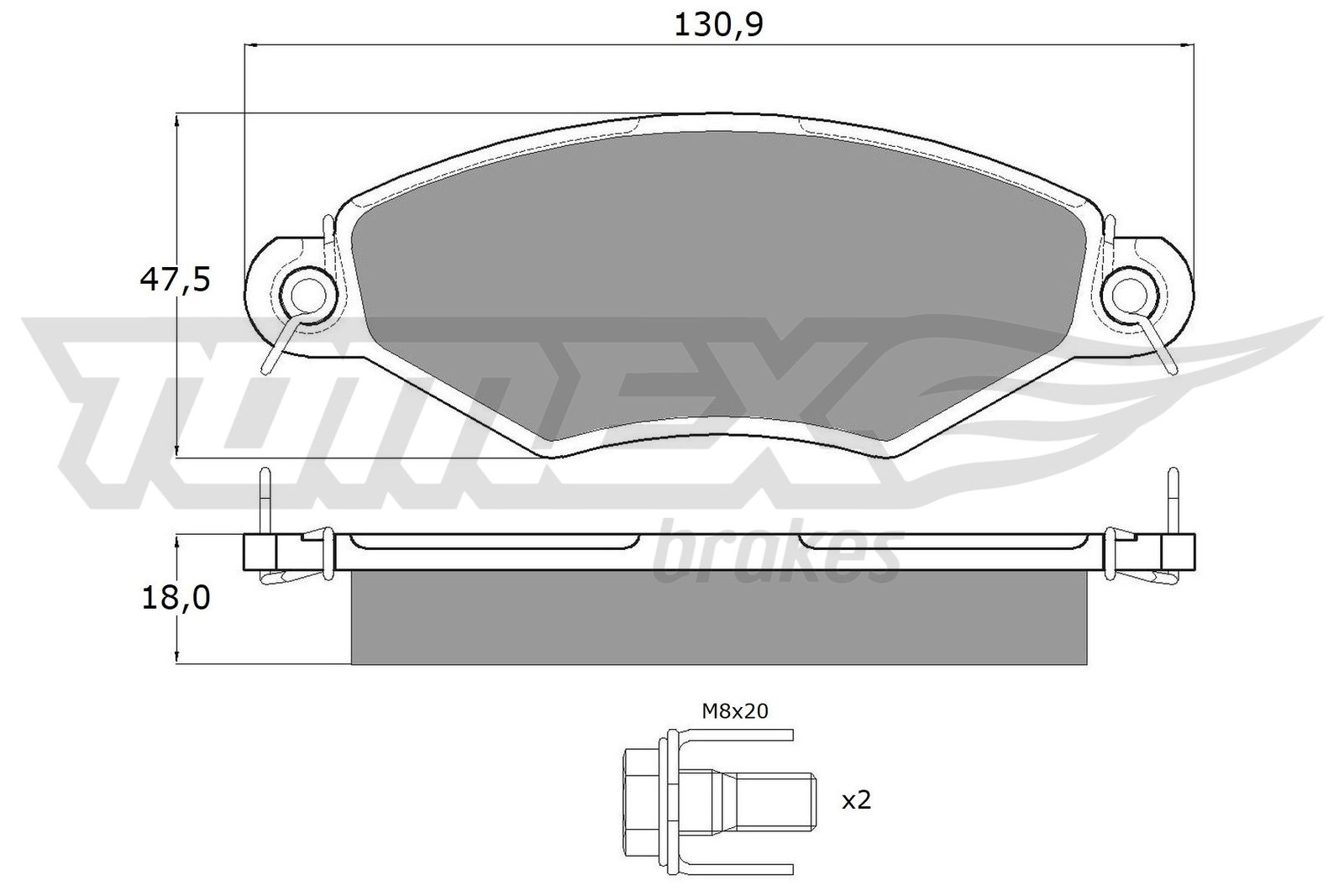 Sada brzdových platničiek kotúčovej brzdy TOMEX Brakes